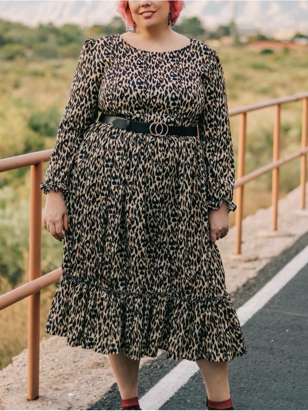 Loud Bodies Leopard Print Tiered Midi Dress - XXL Ethical Animal Print
